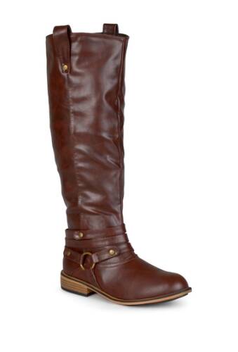 Incaltaminte femei journee collection walla harness riding boot - wide calf brown