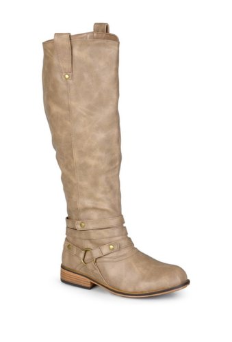 Incaltaminte femei journee collection walla harness riding boot - wide calf taupe