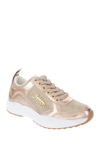 Incaltaminte femei juicy couture enchanter lace up sneaker rose gold glitter