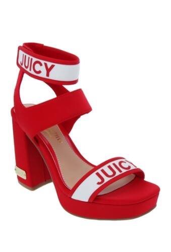 Incaltaminte femei juicy couture glisten heeled sandal redwhite neoprene