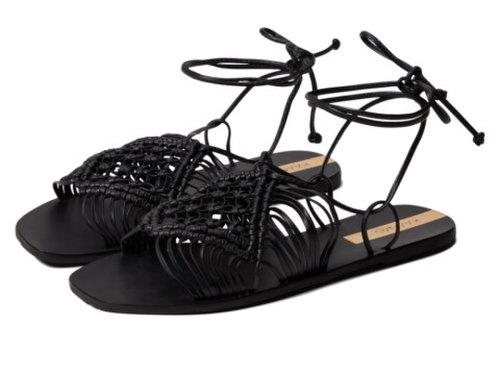 Incaltaminte femei kaanas cassandra huarache-style ankle-wrap sandal black