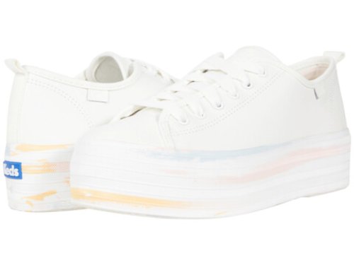 Incaltaminte femei keds triple up leather marble snow white