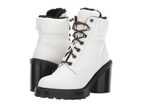 Incaltaminte femei marc jacobs crosby hiking boot with faux shearling lining white