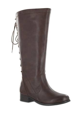 Incaltaminte femei mia amore lilianaa back lace-up tall boot - wide width chocolate