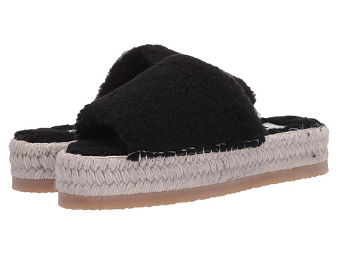 Incaltaminte femei mm6 maison margiela sherpa espadrille sandal black
