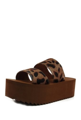 Incaltaminte femei nest footwear dual strap platform sandal leopard