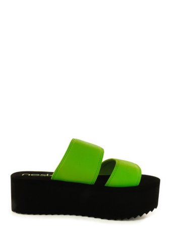 Incaltaminte femei nest footwear dual strap platform sandal neon green