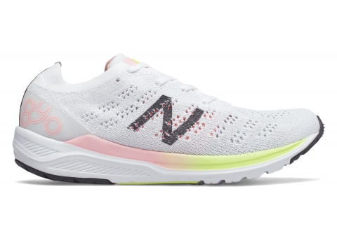 Incaltaminte femei new balance women\'s 890v7 white with guava glo bleached lime glo
