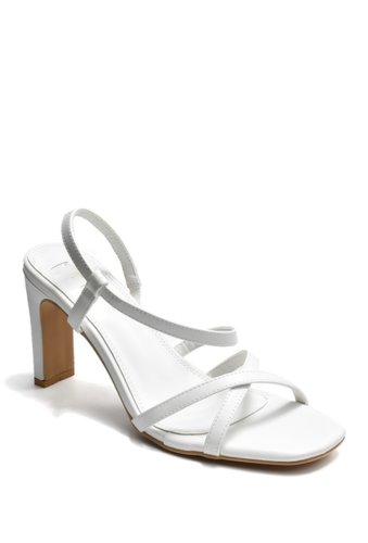 Incaltaminte femei nicole miller reima squared heel strappy sandal white vegan