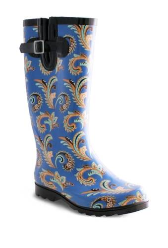 Incaltaminte femei nomad footwear puddles waterproof rain boot blue paisley