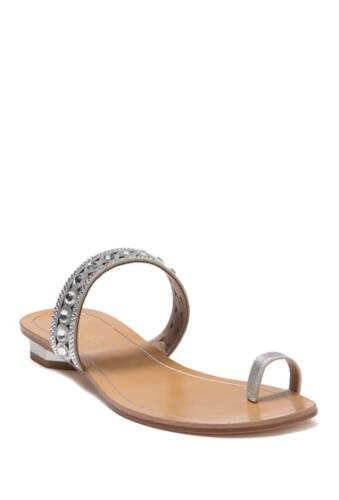 Incaltaminte femei pelle moda ira embellished toe loop sandal silver