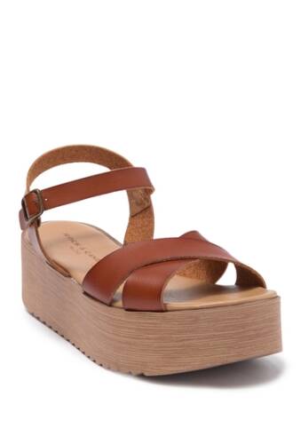 Incaltaminte femei rock candy timberly cross strap platform sandal tan faux o