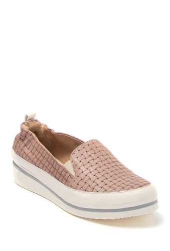 Incaltaminte femei ron white nell woven leather slip-on sneaker fawnice