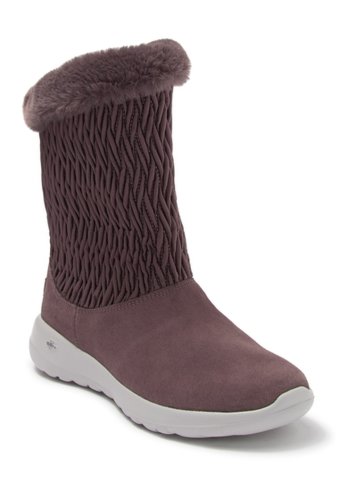 Incaltaminte femei skechers on the go snow bunny faux fur lined boot qual-quail