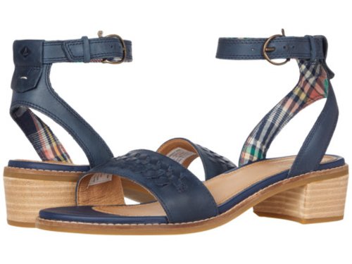Incaltaminte femei sperry seaport city sandal ankle strap woven leather navy