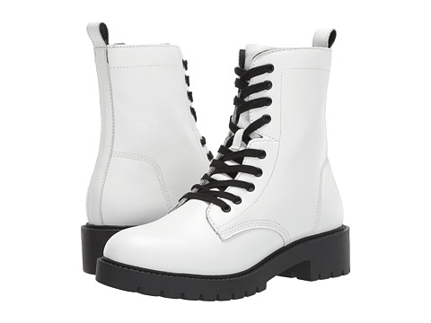 Incaltaminte femei steve madden guided combat boot white leather
