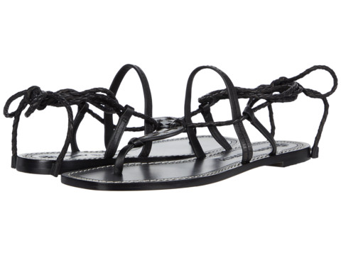 Incaltaminte femei tory burch miller braided ankle wrap sandal perfect blackperfect black