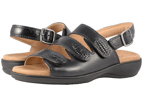 Incaltaminte femei trotters tonya black smooth sandal leather