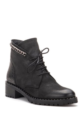 Incaltaminte femei vintage foundry olga chain trim leather lace-up boot black