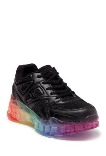 Incaltaminte femei wanted brisk chunky rainbow sole sneaker black