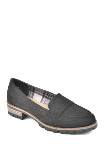 Incaltaminte femei white mountain footwear donahue slip on low heel loafer blackfabric