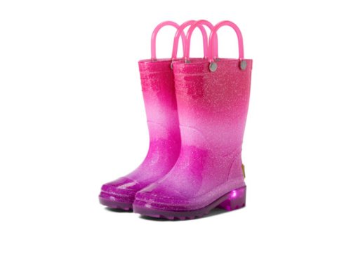 Incaltaminte fete western chief kids ombre glitter lighted rain boot (toddlerlittle kid) pink