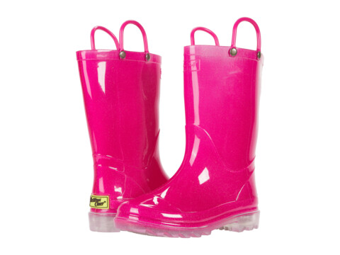 Incaltaminte fete western chief kids solid pink lighted rain boots (toddlerlittle kid)) pink
