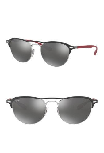 Ochelari barbati ray-ban 54mm phantos sunglasses grey mirror silver