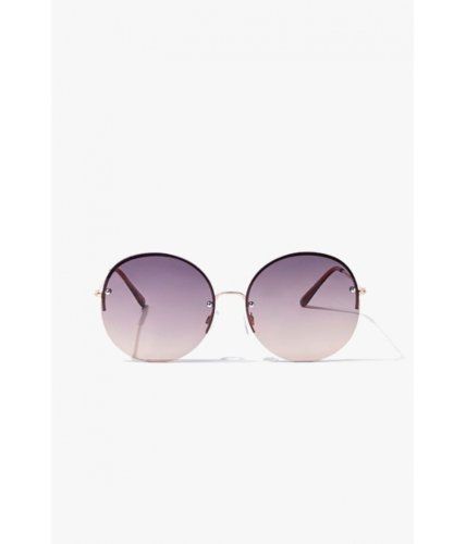 Ochelari femei forever21 rimless round ombre sunglasses goldgrey