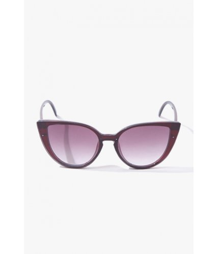 Ochelari femei forever21 tinted cat-eye sunglasses burgundyblack