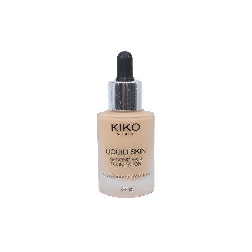 Fond de ten, kiko, liquid skin, second skin foundation, spf 15, 30 ml
