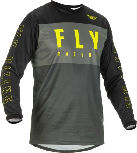 Tricou fly racing f-16 culoare negru fluorescent gri yellow marime l