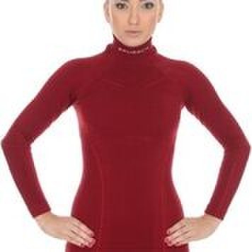 Tricou termoactiv brubeck extreme wool culoare rosu, marime m cu maneca lunga, pentru femei