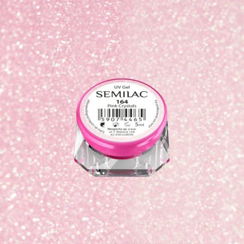 Semilac gel color pink crystals 164