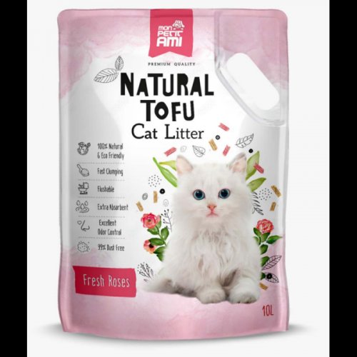 Asternut igienic pentru pisici tofu trandafir, mon petit 10 l