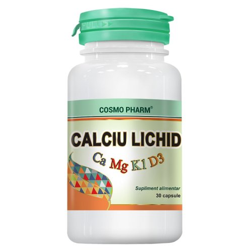 Calciu lichid ca-mg-k1-d3, 30 capsule, cosmopharm