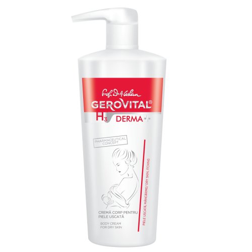 Crema corp pentru piele uscata h3 derma+, 500ml, gerovital