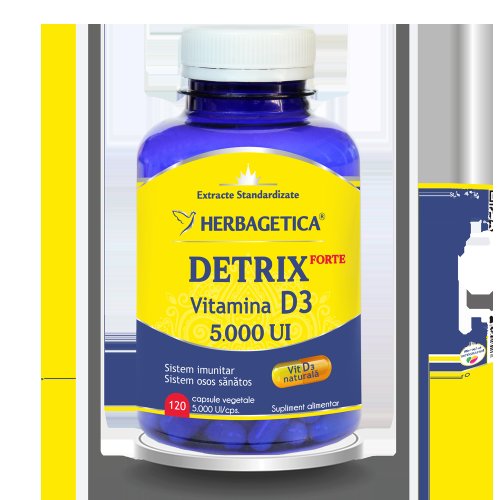 Detrix forte vitamina d3 5000ui, 120 capsule, herbagetica