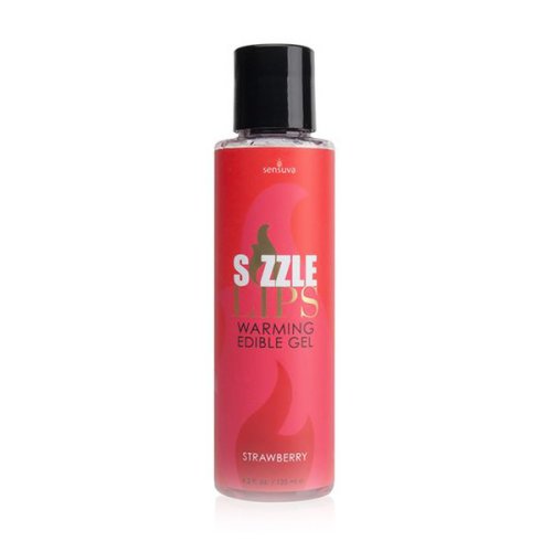 Gel cald comestibil sizzle lips căpșuni 125 ml sensuva 7303