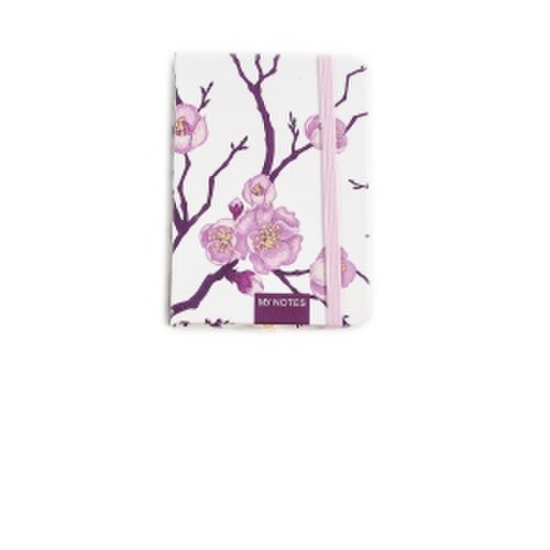Agenda tip notes cartonat a7 floral, alb magnolie