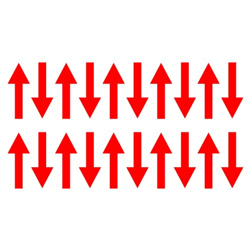 Set 20 sageti indicatoare covid-19, pentru semnalizarea directiei, podea sau perete, rosu, 9 x 23