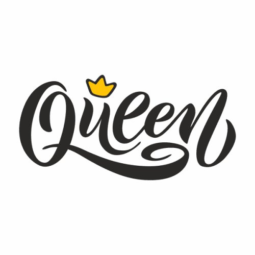 Sticker decorativ pentru fete, priti global, queen, cu coronita, negru-galben, 50 x 24