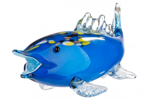 Figurina fish, sticla, multicolor, 8x30x11 cm