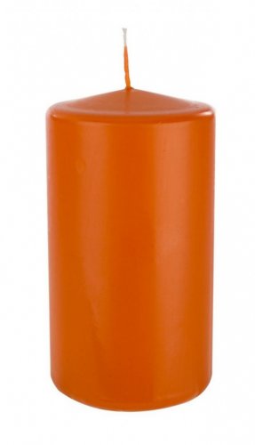 Lumanare farmata caise, ceara, portocaliu, 7x7x13 cm