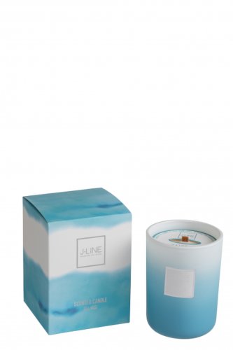 Lumanare parfumata, ceara, albastru, 9.1x9.1x12.2 cm