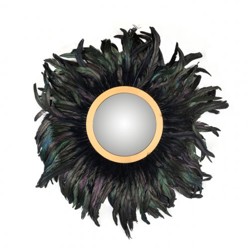 Oglinda madlen, mdf fier oglinda, negru, 75x75x4 cm