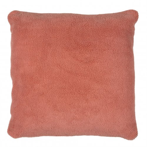 Perna teddy, poliester, roz, 50x50x15 cm