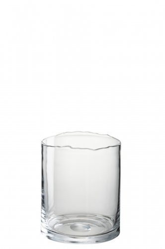 Suport lumanare irregular, sticla, transparent, 17x17x20 cm