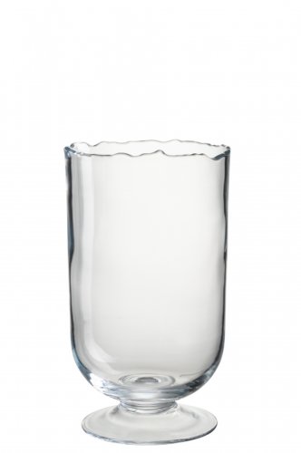 Suport lumanare irregular, sticla, transparent, 19.5x19.5x33 cm