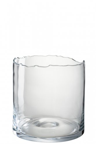Suport lumanare irregular, sticla, transparent, 19x19x30 cm
